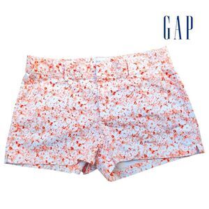 GAP Women 3" Mid-Rise Pink White Floral Stretch City Shorts 4 Pockets Size 1O (M